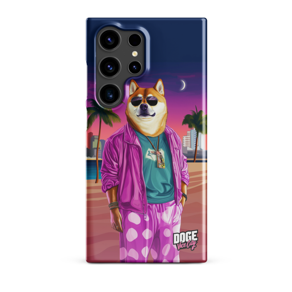 snap case for samsung glossy samsung galaxy s24 ultra front 678fbaaf05626 - DOGE: Vice City Snap Case for Samsung®