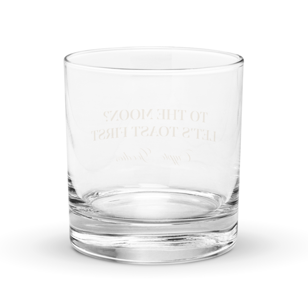 To The Moon? Let’s Toast First Rocks Glass