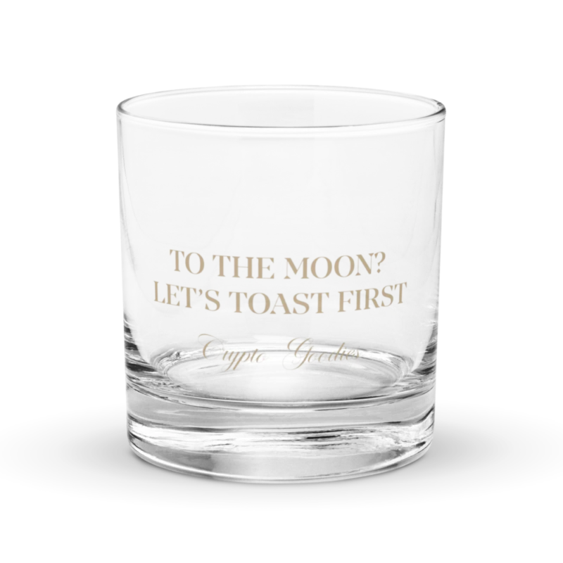 To The Moon? Let’s Toast First Rocks Glass