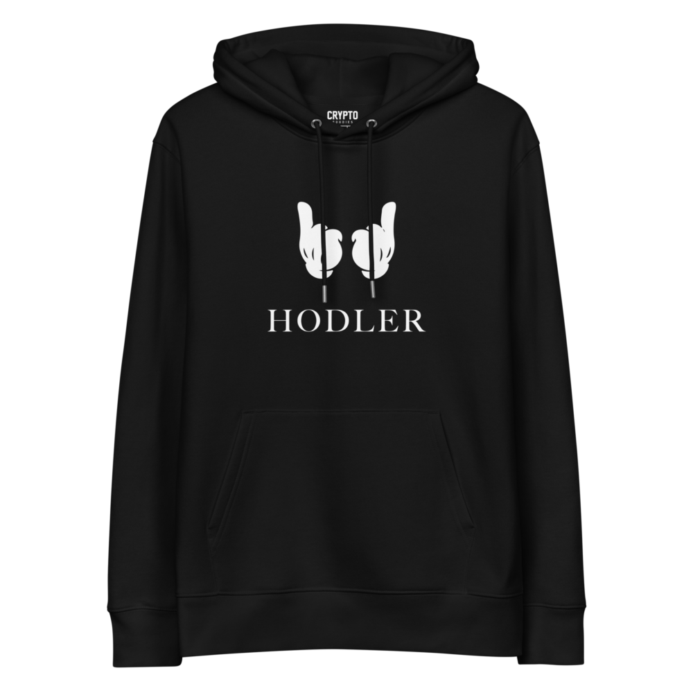 unisex essential eco hoodie black front 677abefe5b39a - HODLER Premium Hoodie