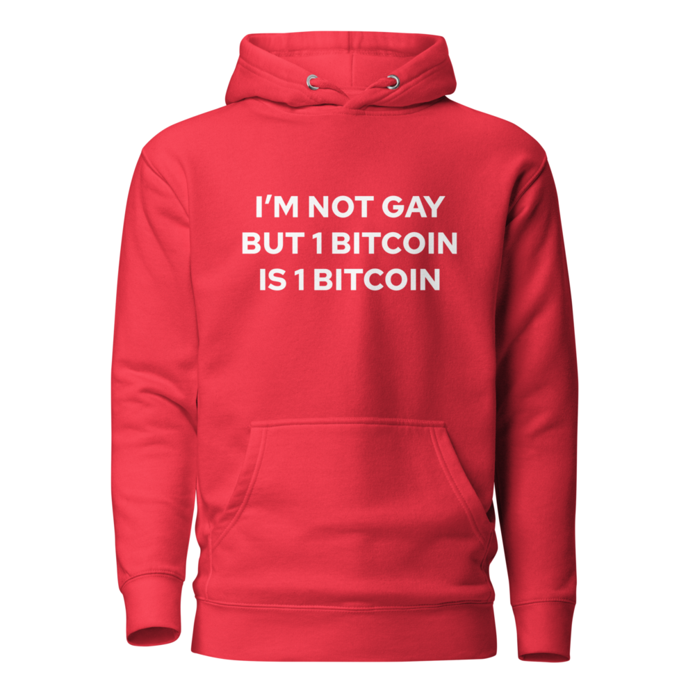 unisex premium hoodie team red front 67901f4ad8eff - I'm Not Gay But 1 Bitcoin Is 1 Bitcoin Hoodie