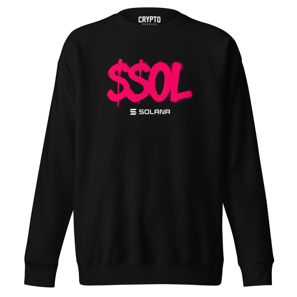 unisex premium sweatshirt black front 678f7497d16aa - $SOL: Solana Premium Sweatshirt