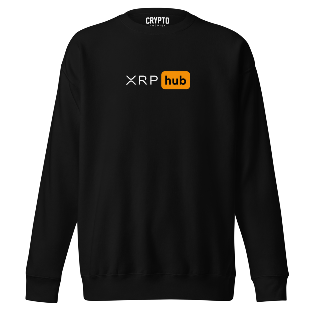 unisex premium sweatshirt black front 678fe092c6455 - XRP HUB Premium Sweatshirt