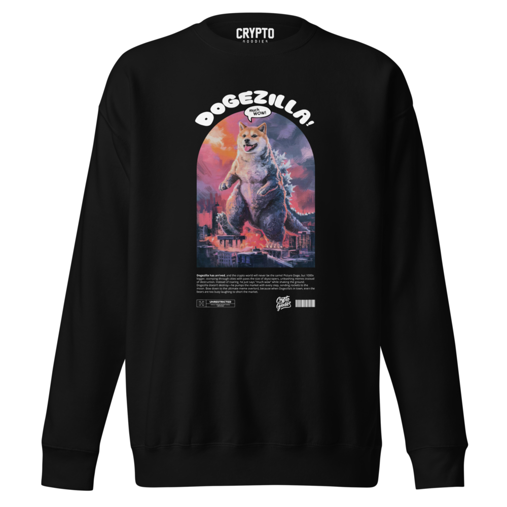 unisex premium sweatshirt black front 679523736d5a3 - Dogezilla Premium Sweatshirt