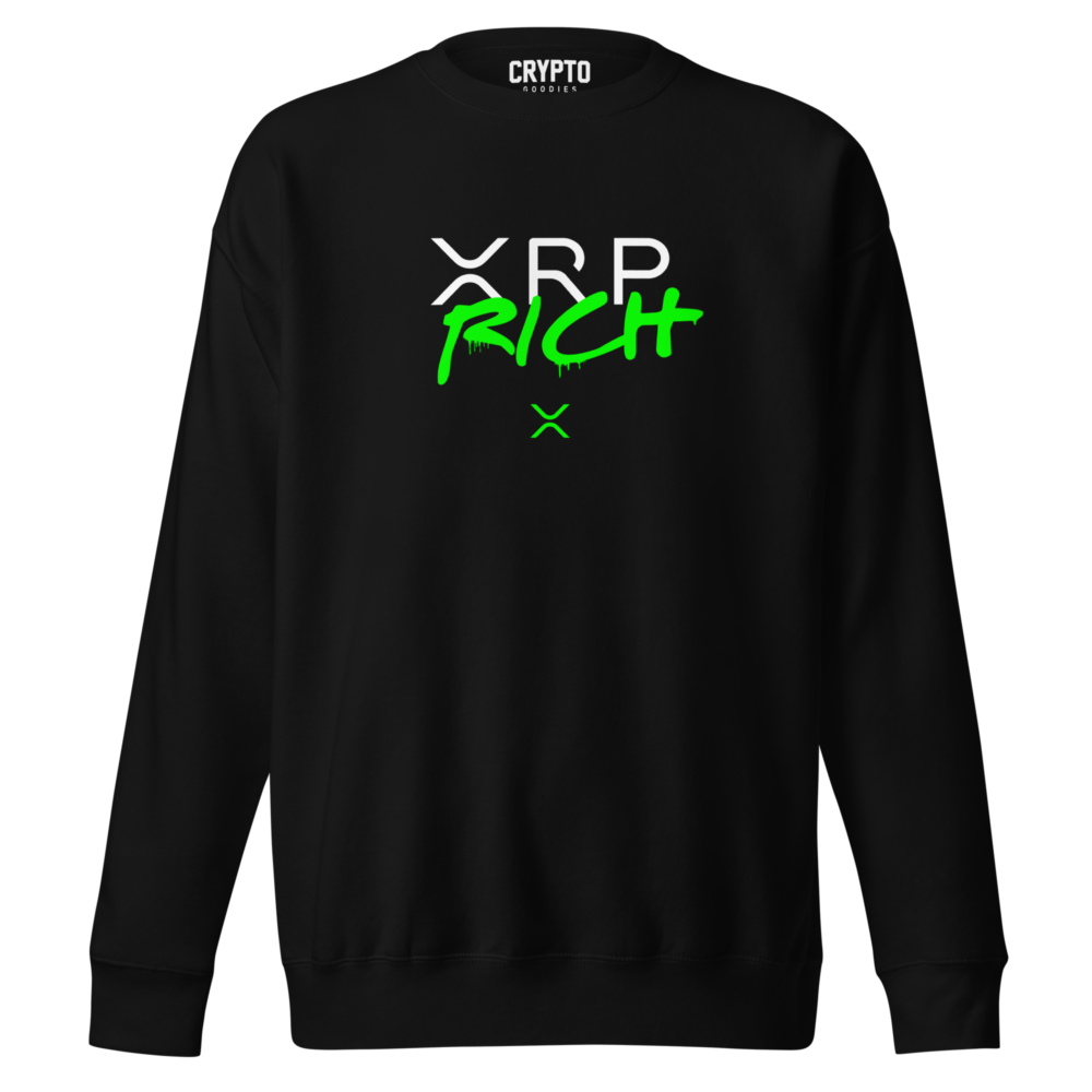 unisex premium sweatshirt black front 679a4ea0094e8 - XRP Rich Premium Sweatshirt