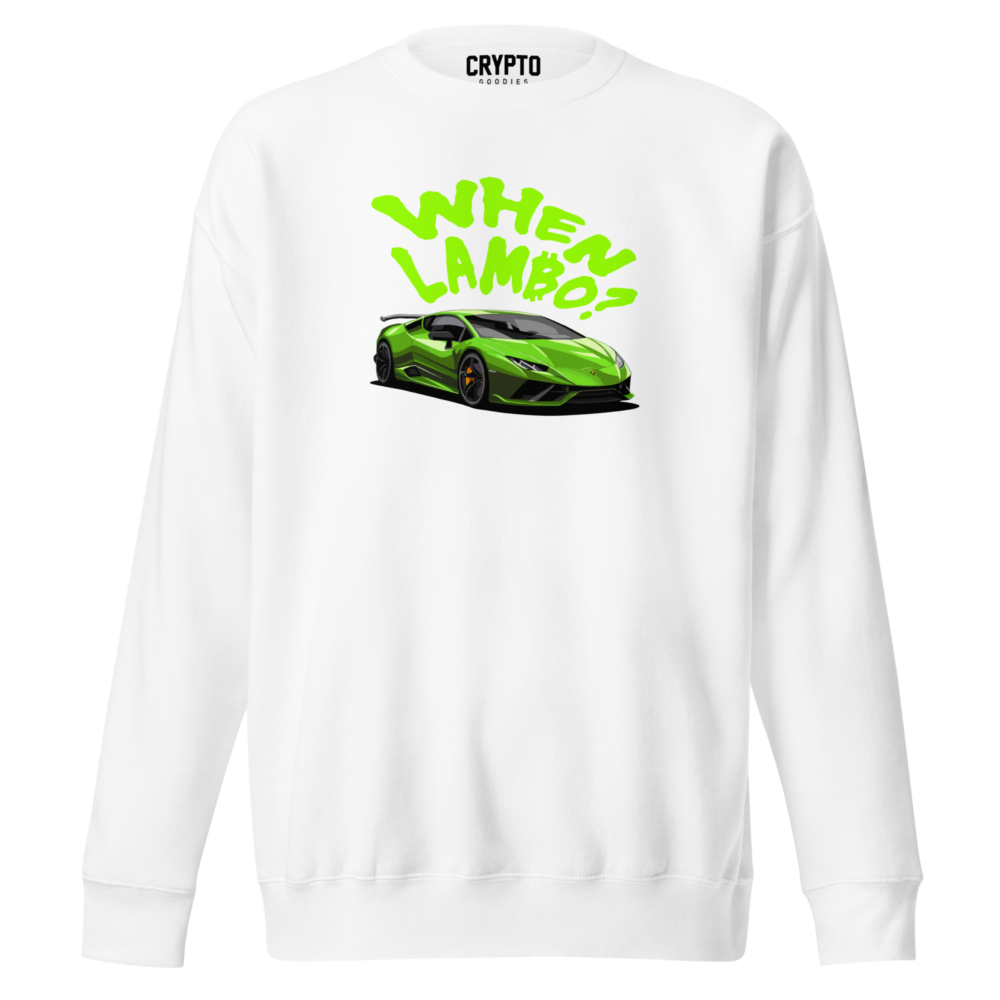 unisex premium sweatshirt white front 677aa3cbcdf74 - When Lambo Premium Sweatshirt