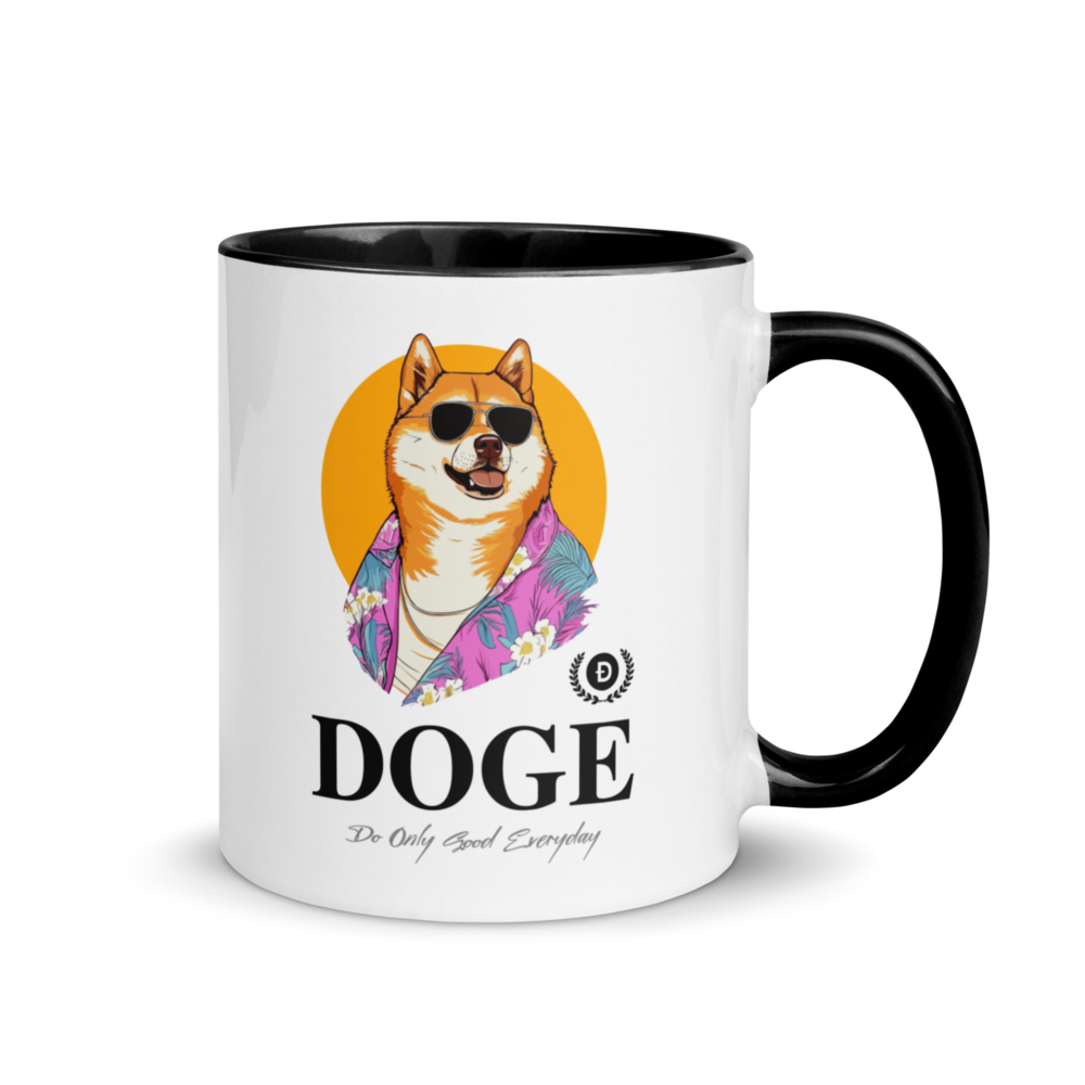 white ceramic mug with color inside black 11 oz right 6796b9b726e72 - DOGE: Do Only Good Everyday Mug