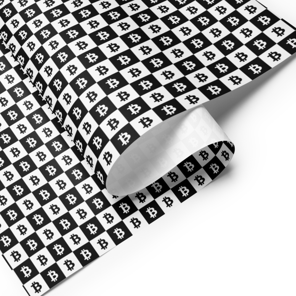 Bitcoin Checkers Wrapping Paper