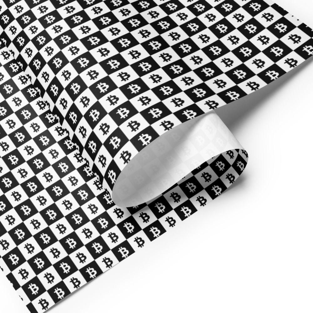 Bitcoin Checkers Wrapping Paper