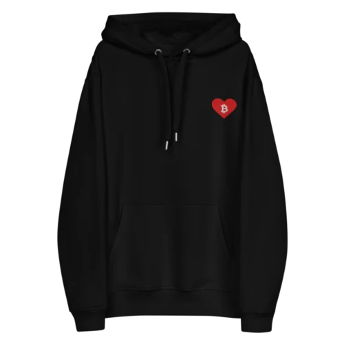 Bitcoin Heart (Embroidery) Premium Hoodie
