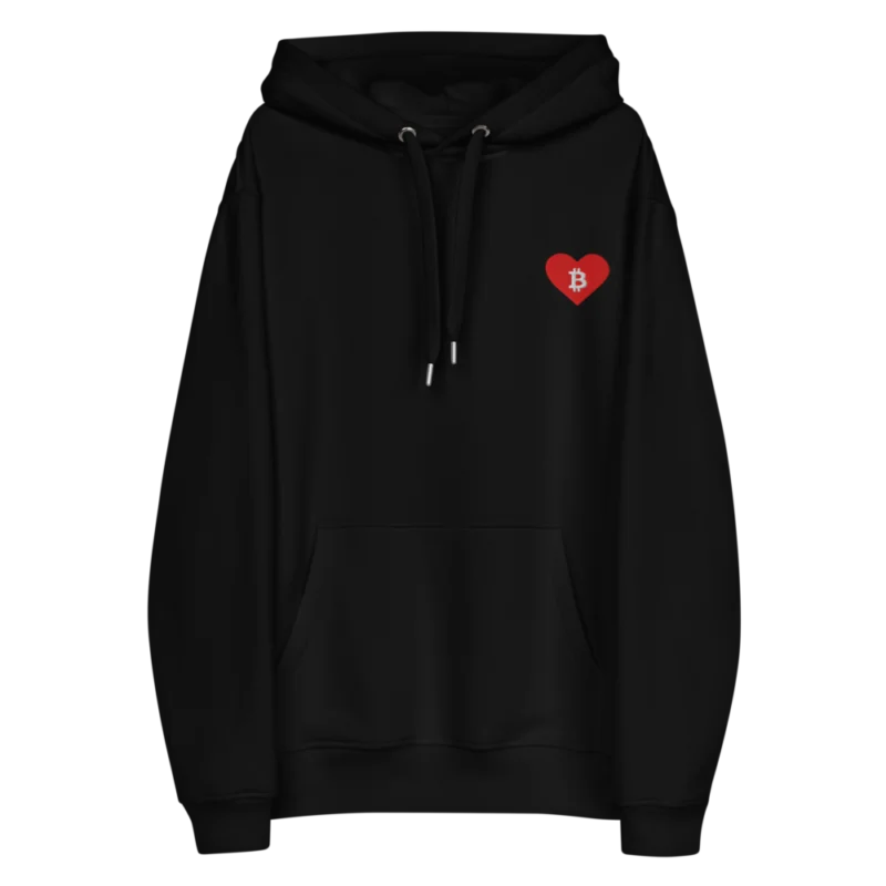 Bitcoin Heart (Embroidery) Premium Hoodie