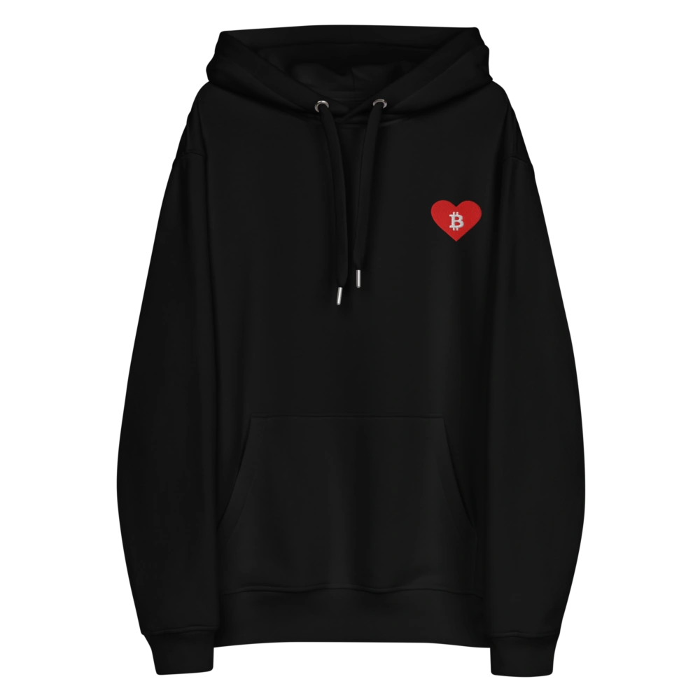 Bitcoin Heart (Embroidery) Premium Hoodie