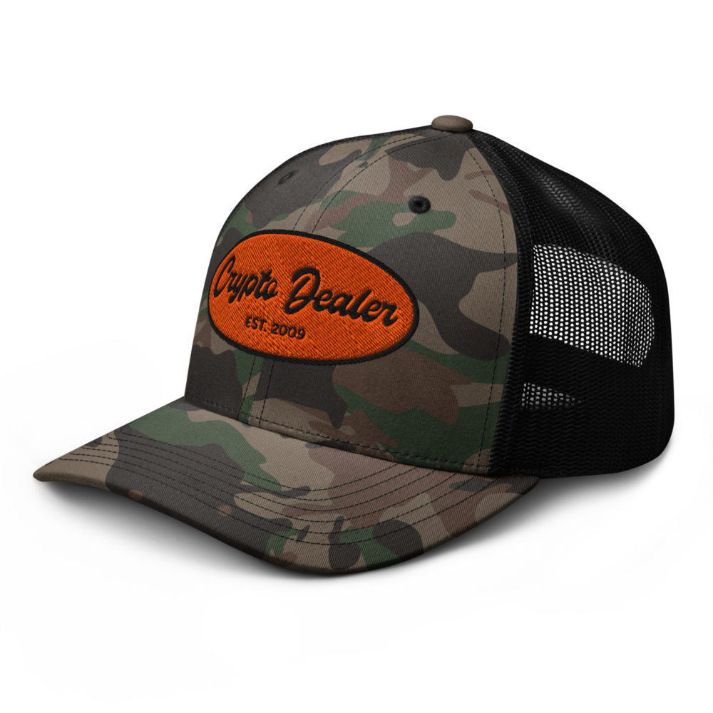 Crypto Dealer Camouflage Trucker Cap