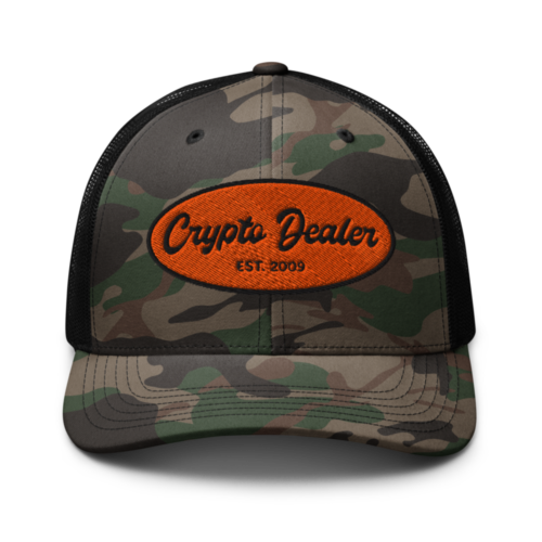Crypto Dealer Camouflage Trucker Cap