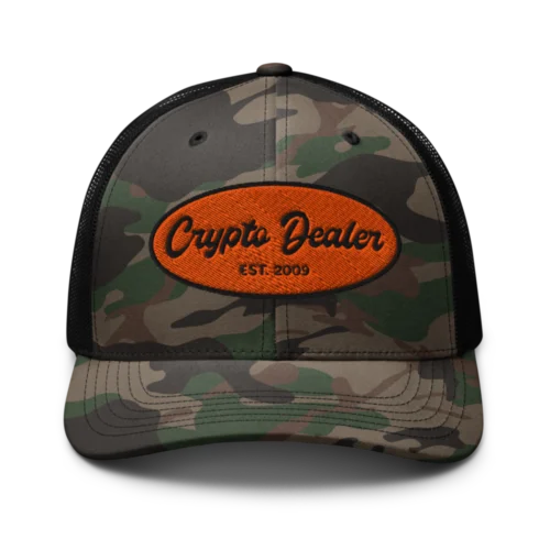 Crypto Dealer Camouflage Trucker Cap