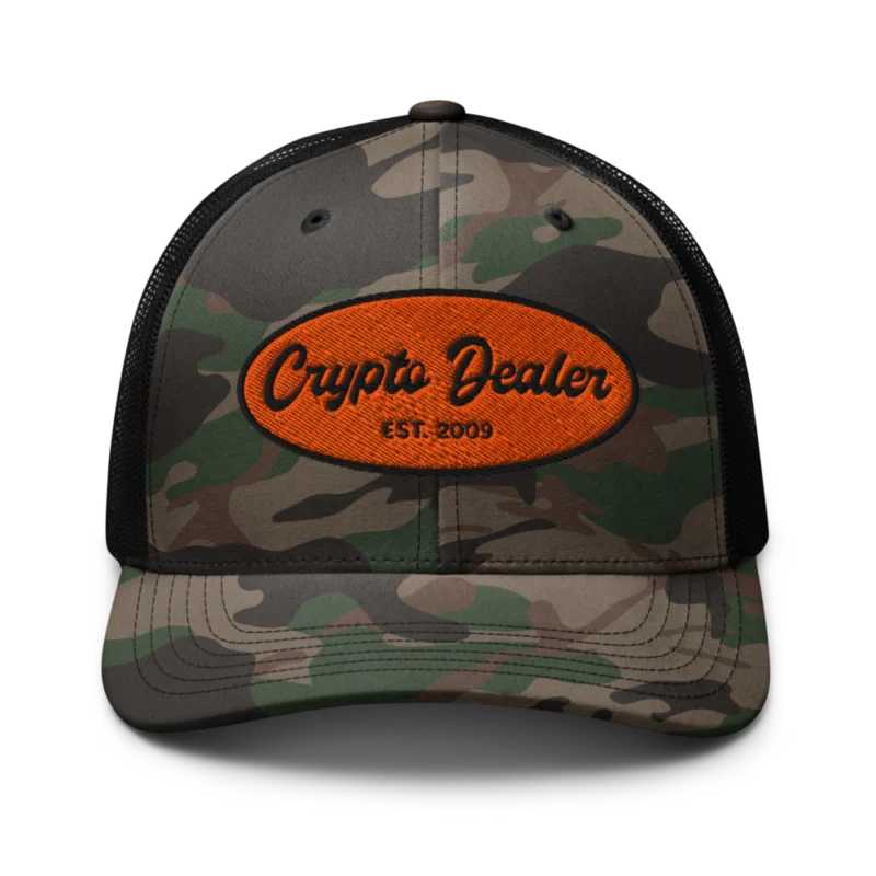 Crypto Dealer Camouflage Trucker Cap