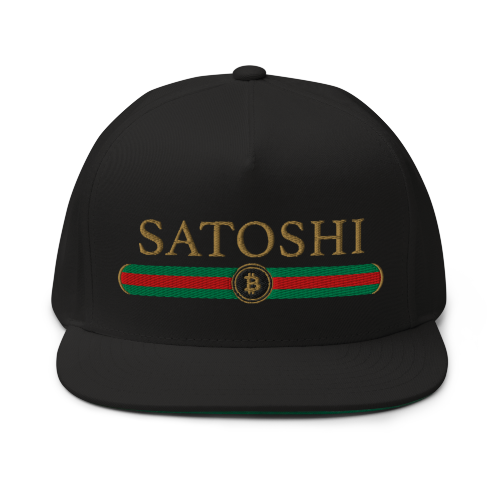 flat bill cap black front 67b7a1c6b7438 - Satoshi Fashion Snapback Hat