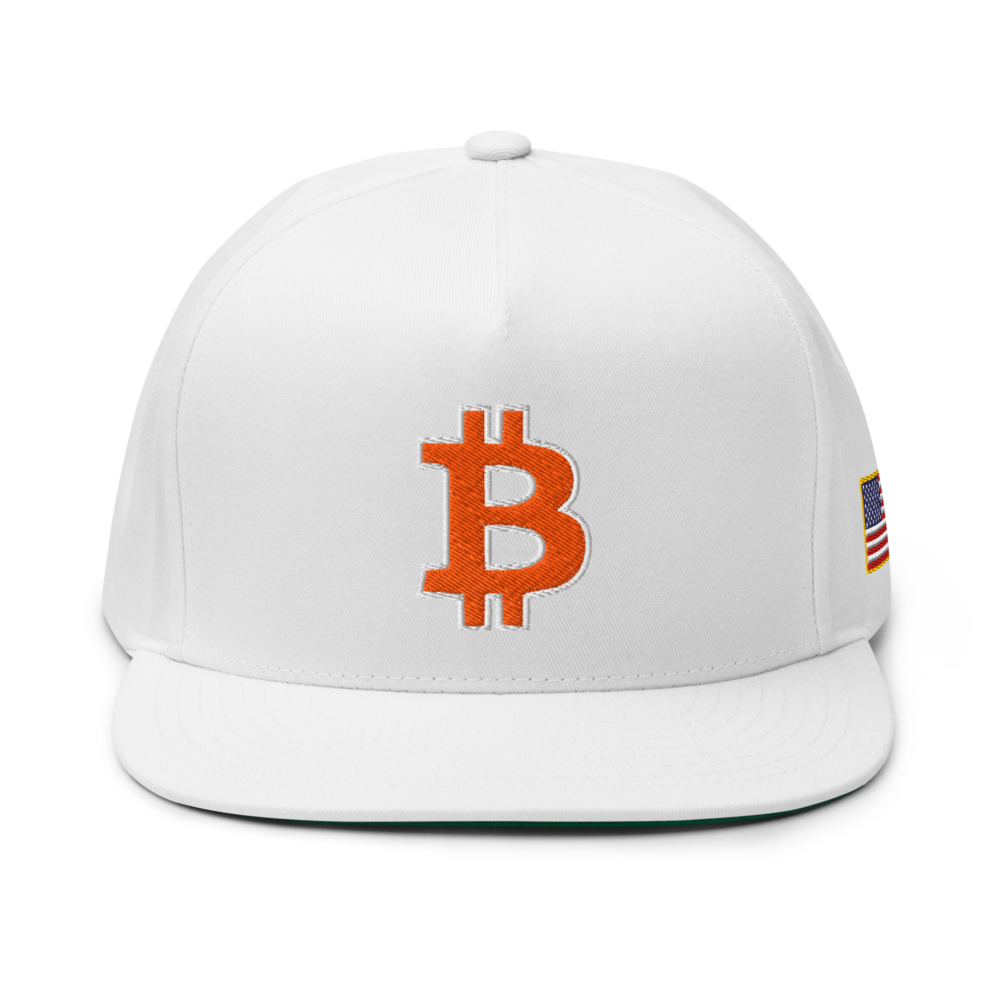 flat bill cap white front 67b785cd3340a - Bitcoin USA Snapback Hat