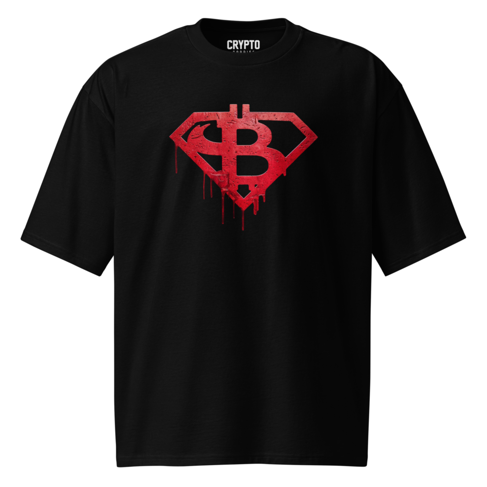 oversized heavyweight t shirt black front 67b8a8ac25af3 - Bitcoin Hero (RED) Oversized T-Shirt