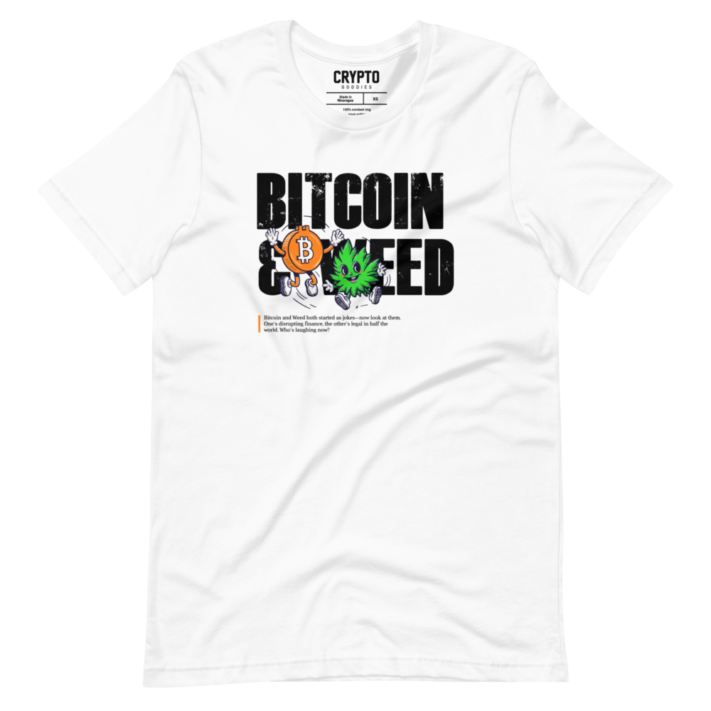 unisex staple t shirt white front 67b8e0d9bcabf - Bitcoin & Weed Stories T-Shirt