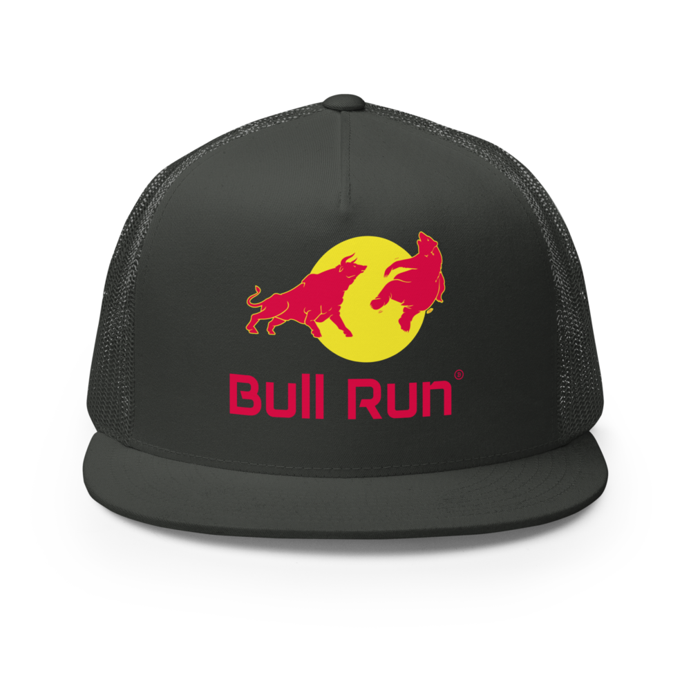 5 panel trucker cap charcoal front 67c881dc7b693 - Bull Run Trucker Cap