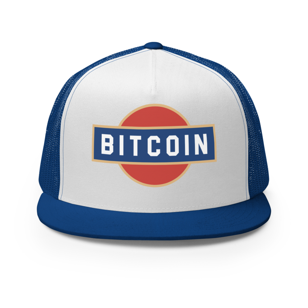 5 panel trucker cap royal white royal front 67c87eb021208 - Bitcoin Prestige Trucker Cap