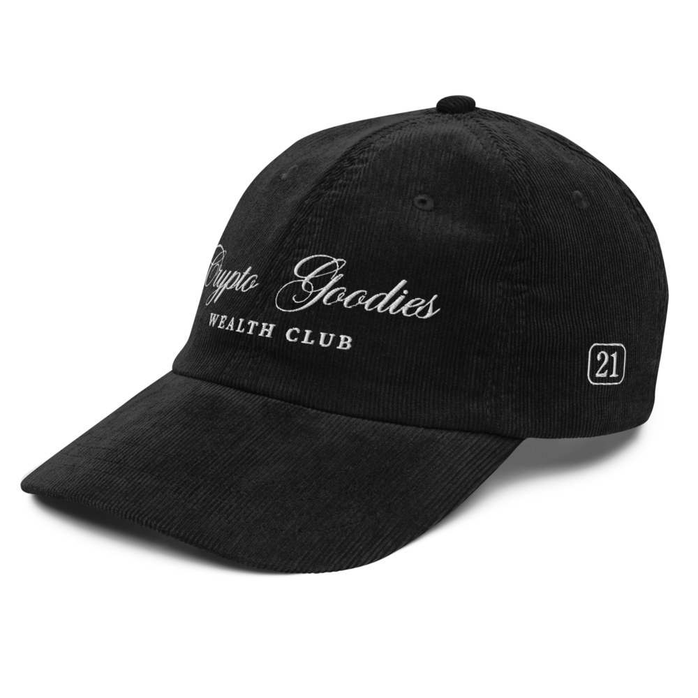 Crypto Goodies Wealth Club Vintage Corduroy Cap