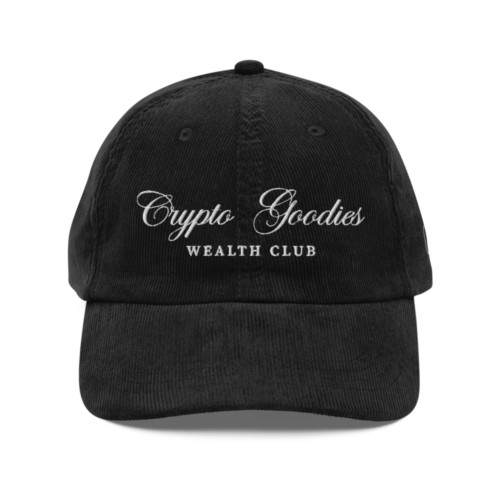 Crypto Goodies Wealth Club Vintage Corduroy Cap