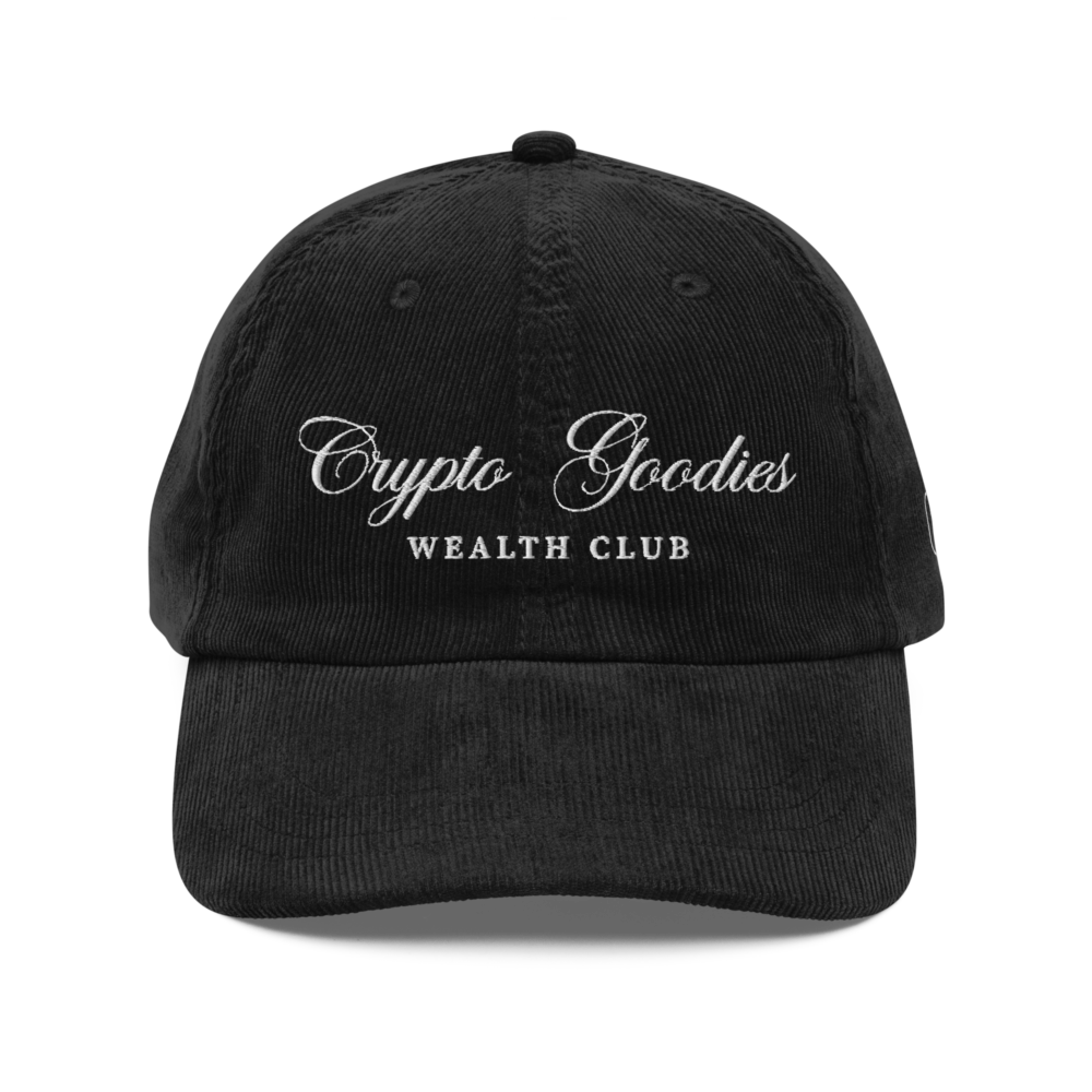 Crypto Goodies Wealth Club Vintage Corduroy Cap