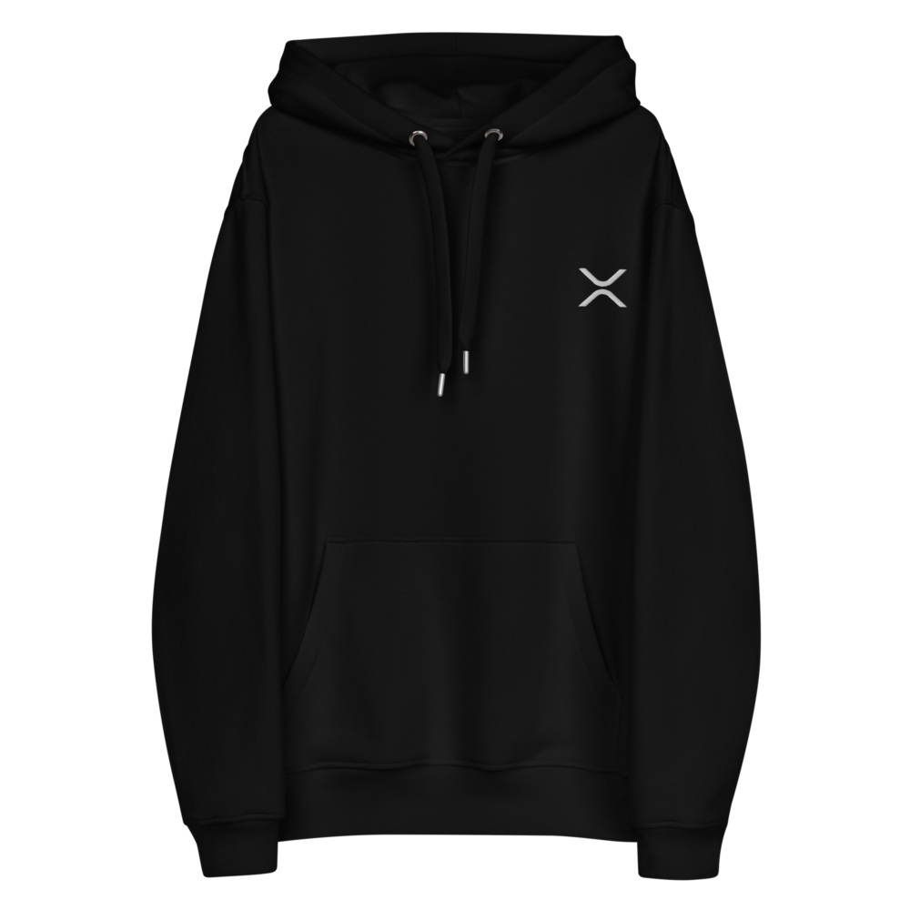 premium eco hoodie black front 67c49e724e89c - XRP Embroidery Logo Premium Hoodie