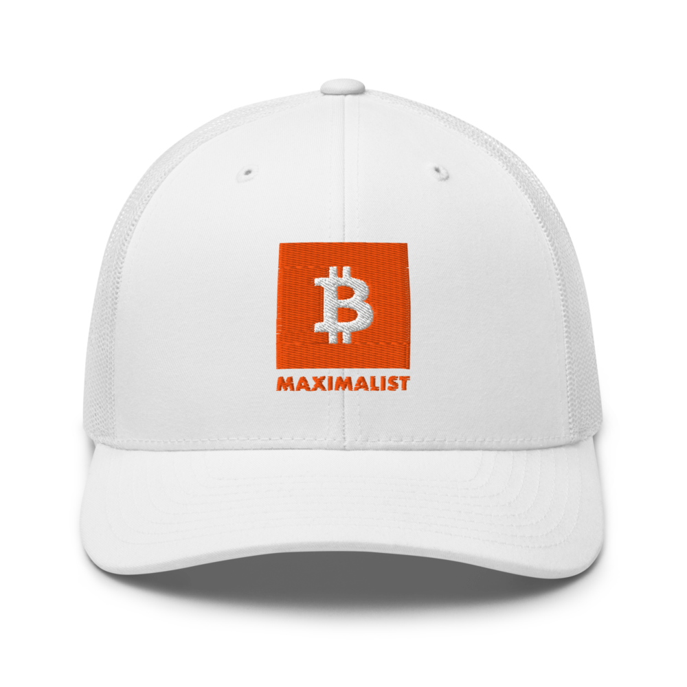 retro trucker hat white front 67c7638ebf7e7 - Bitcoin Maximalist Trucker Cap