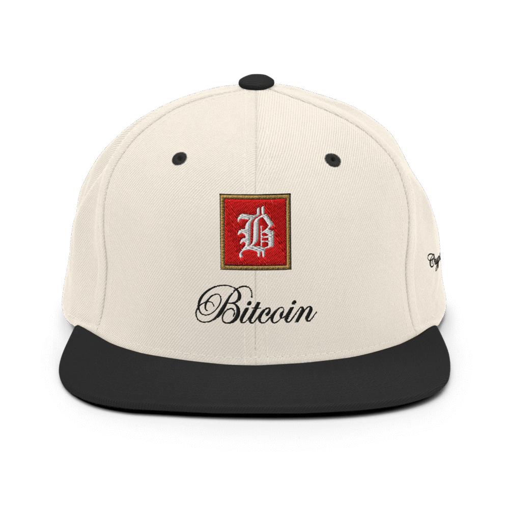 classic snapback natural black front 682857e09303f - BitBaron Snapback Hat
