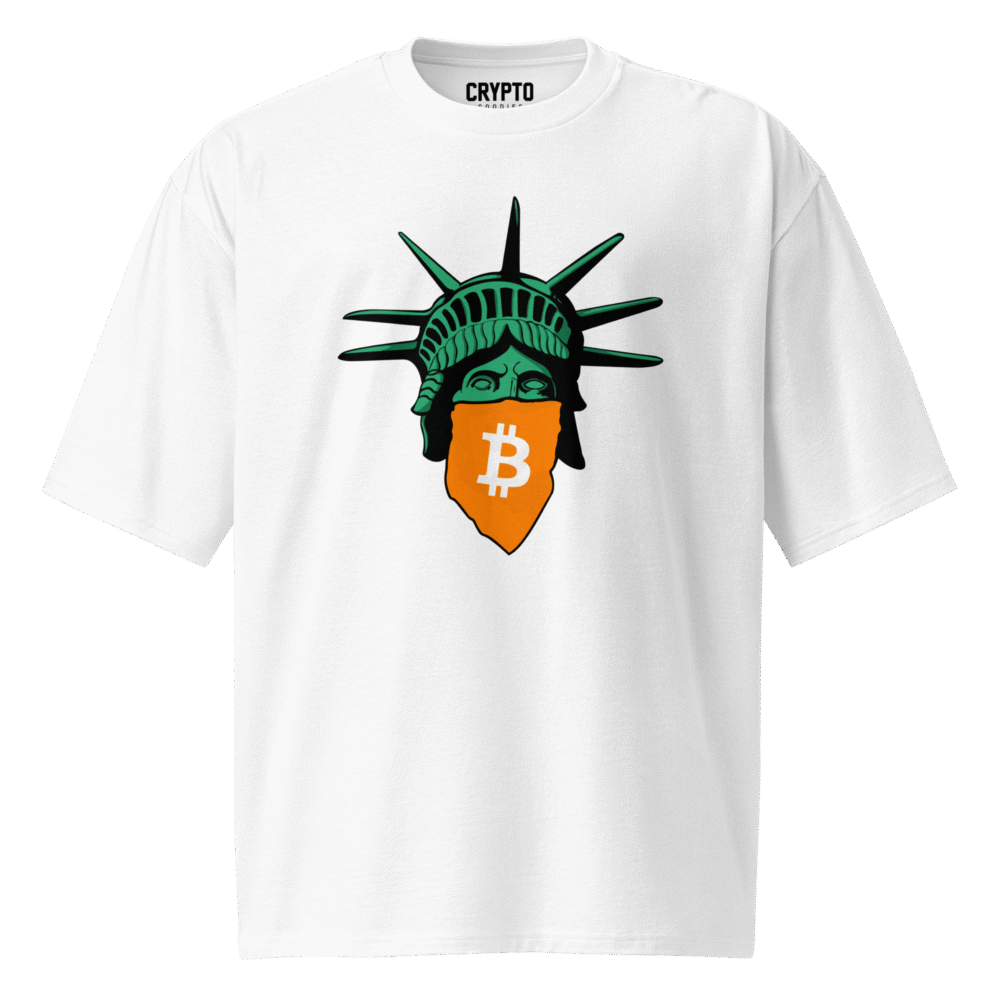oversized heavyweight t shirt white front 6828d4900a4b0 - Bitcoin Statue of Liberty Oversized T-Shirt