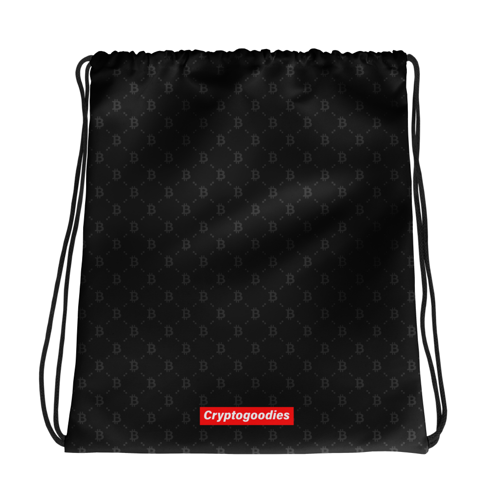 all over print drawstring bag white mockup 683c6f1148788 - Bitcoin Fashion Black Drawstring Bag