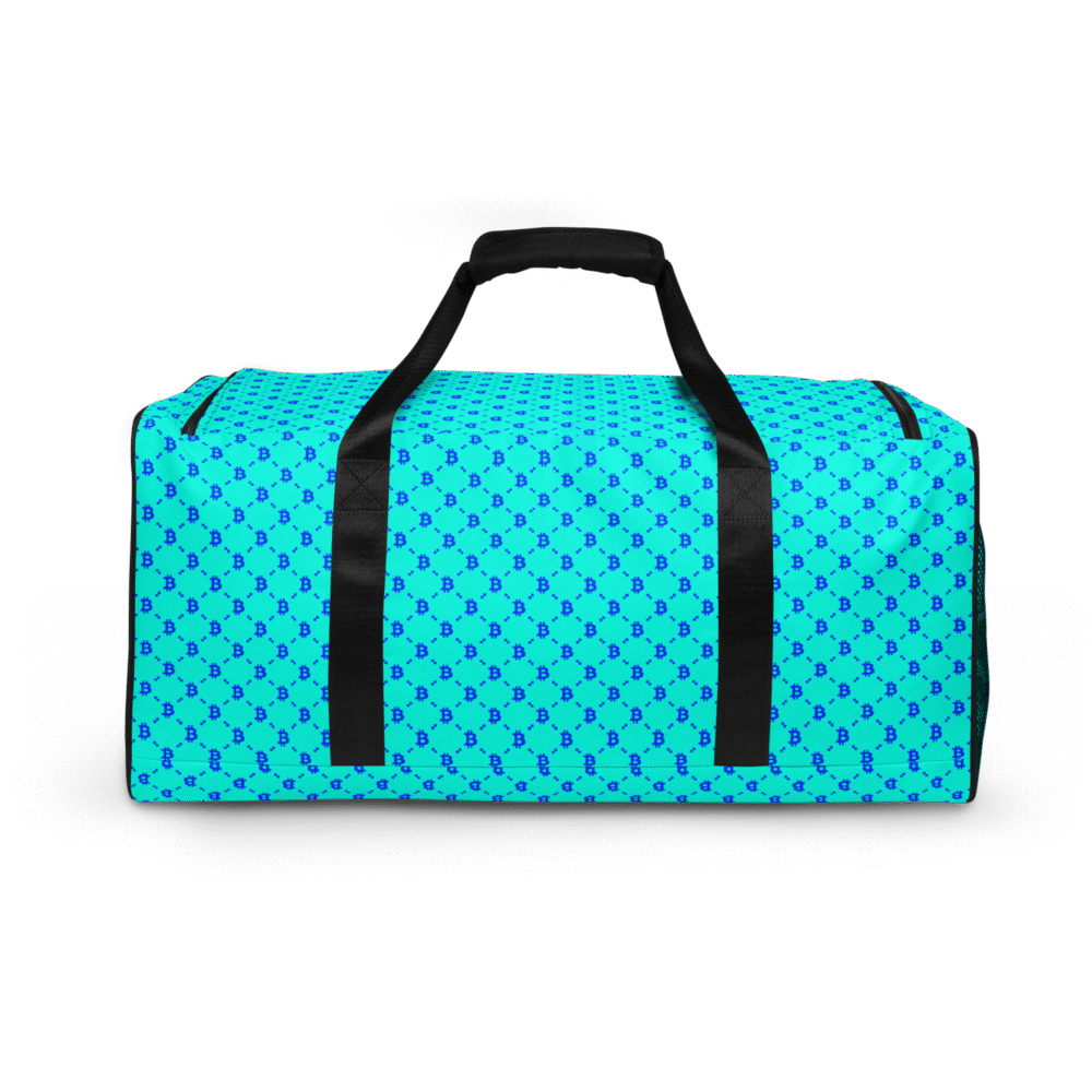all over print duffle bag white back 685b22d7308a8 - Bitcoin Fashion Cyan Blue Duffle bag