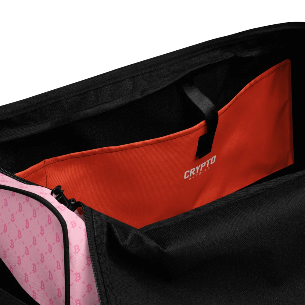 Bitcoin Fashion Baby Pink Duffle Bag - Image 4