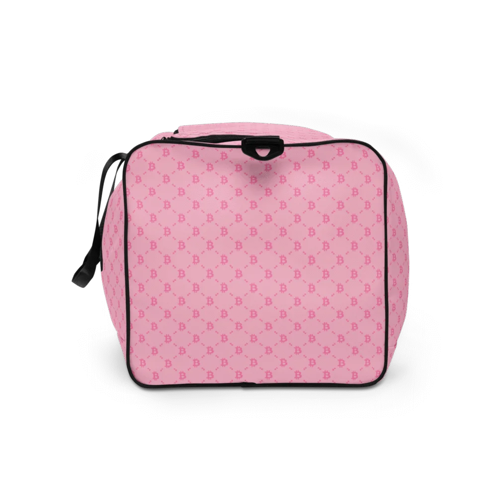Bitcoin Fashion Baby Pink Duffle Bag - Image 5