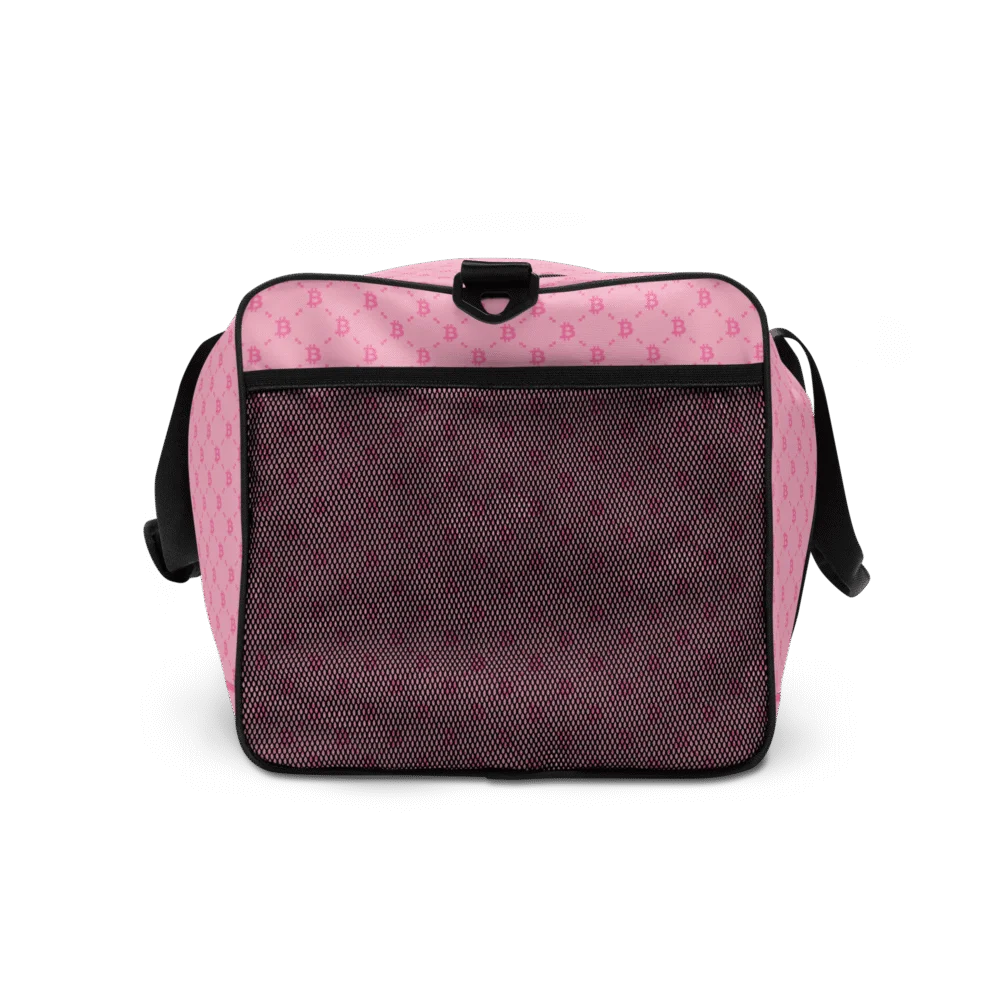 Bitcoin Fashion Baby Pink Duffle Bag - Image 6