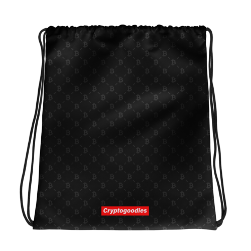 Bitcoin Fashion Black Drawstring Bag
