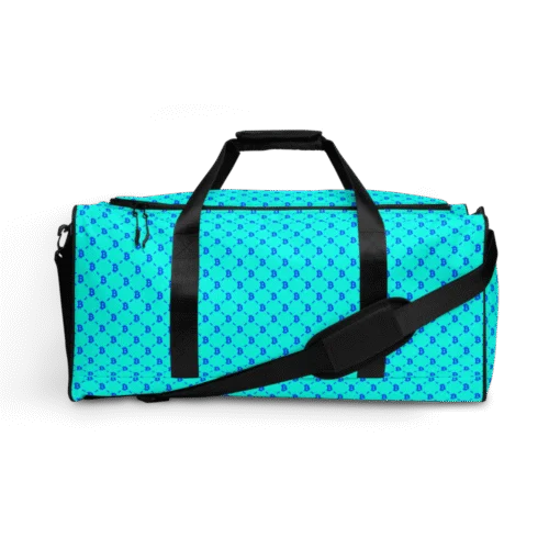 Bitcoin Fashion Cyan Blue Duffle bag