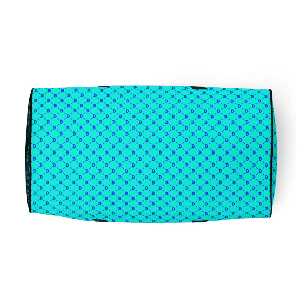 Bitcoin Fashion Cyan Blue Duffle bag