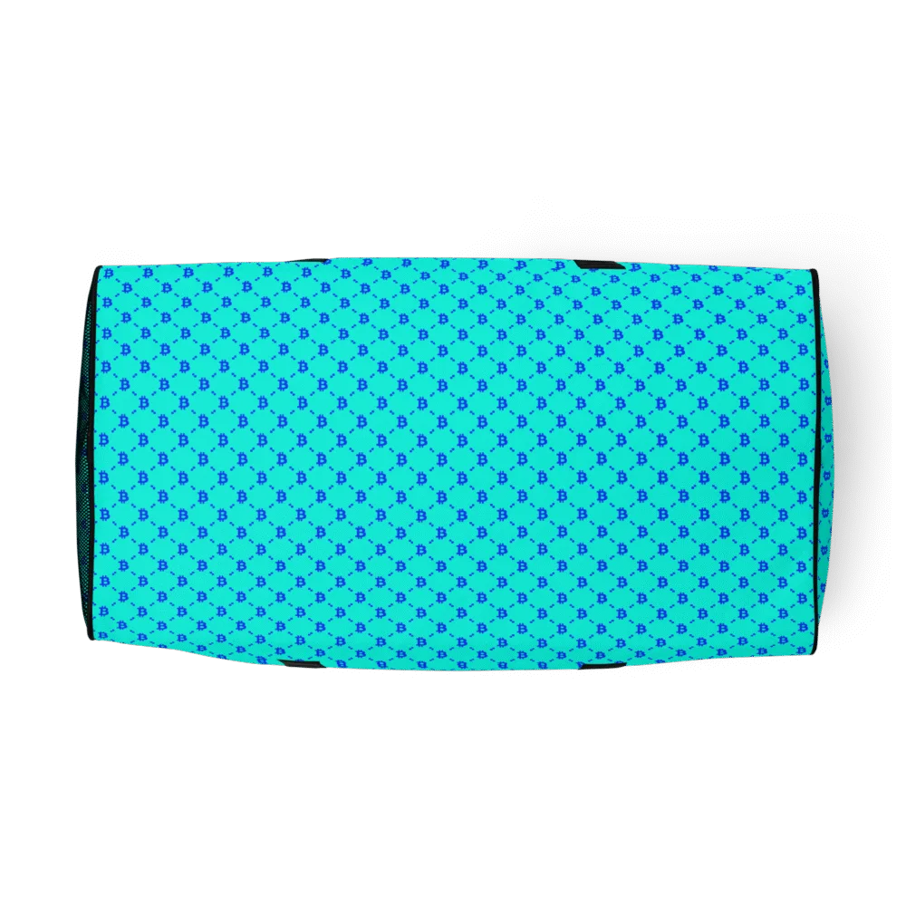 Bitcoin Fashion Cyan Blue Duffle bag - Image 3