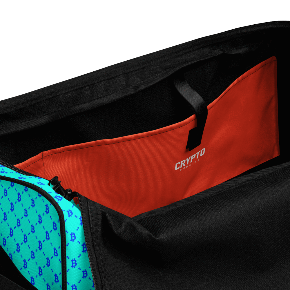 Bitcoin Fashion Cyan Blue Duffle bag