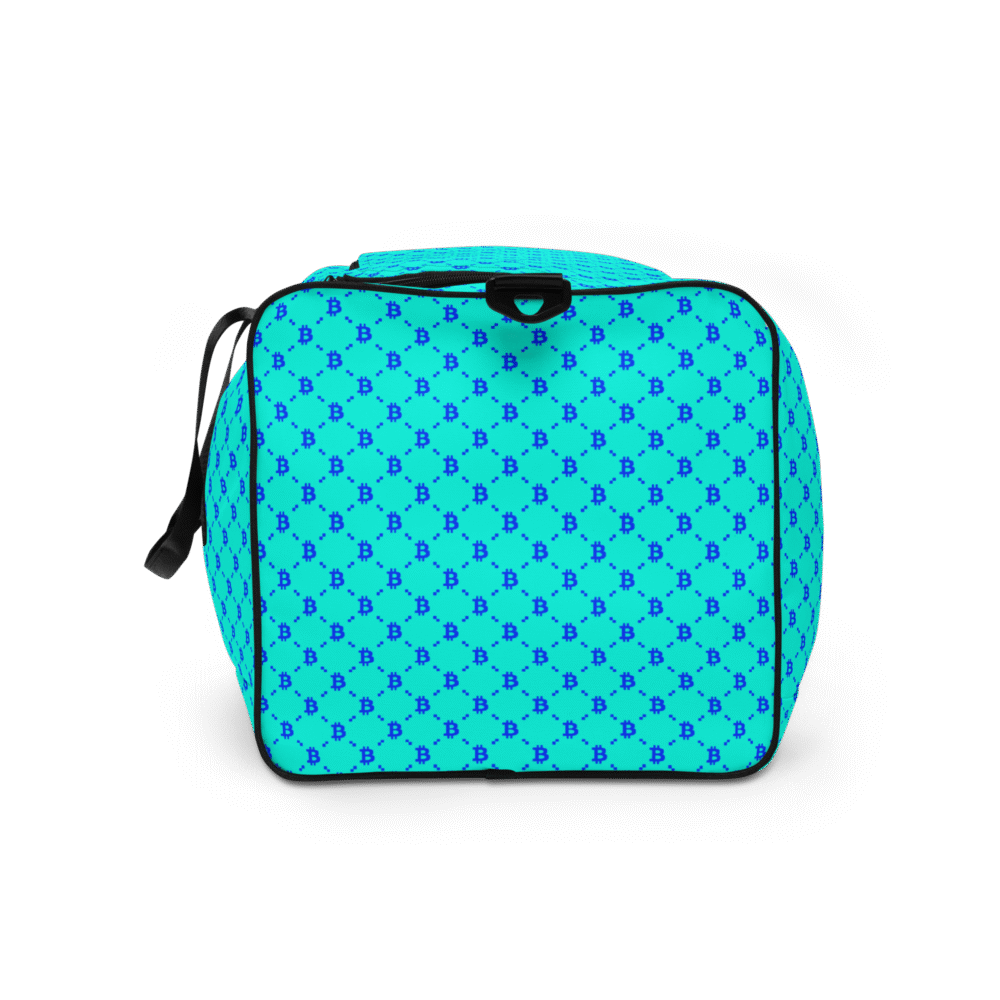 Bitcoin Fashion Cyan Blue Duffle bag