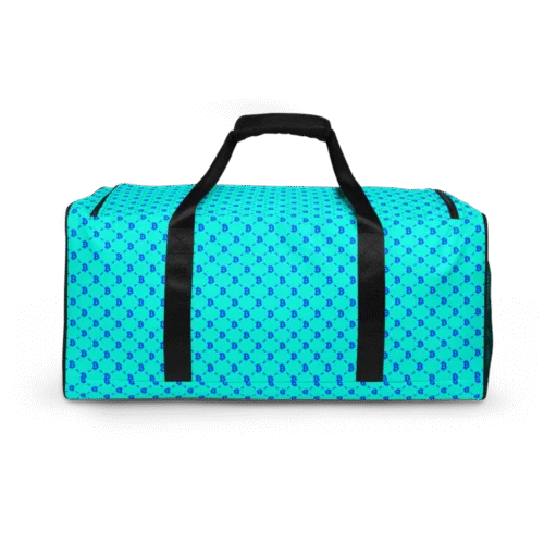 Bitcoin Fashion Cyan Blue Duffle bag