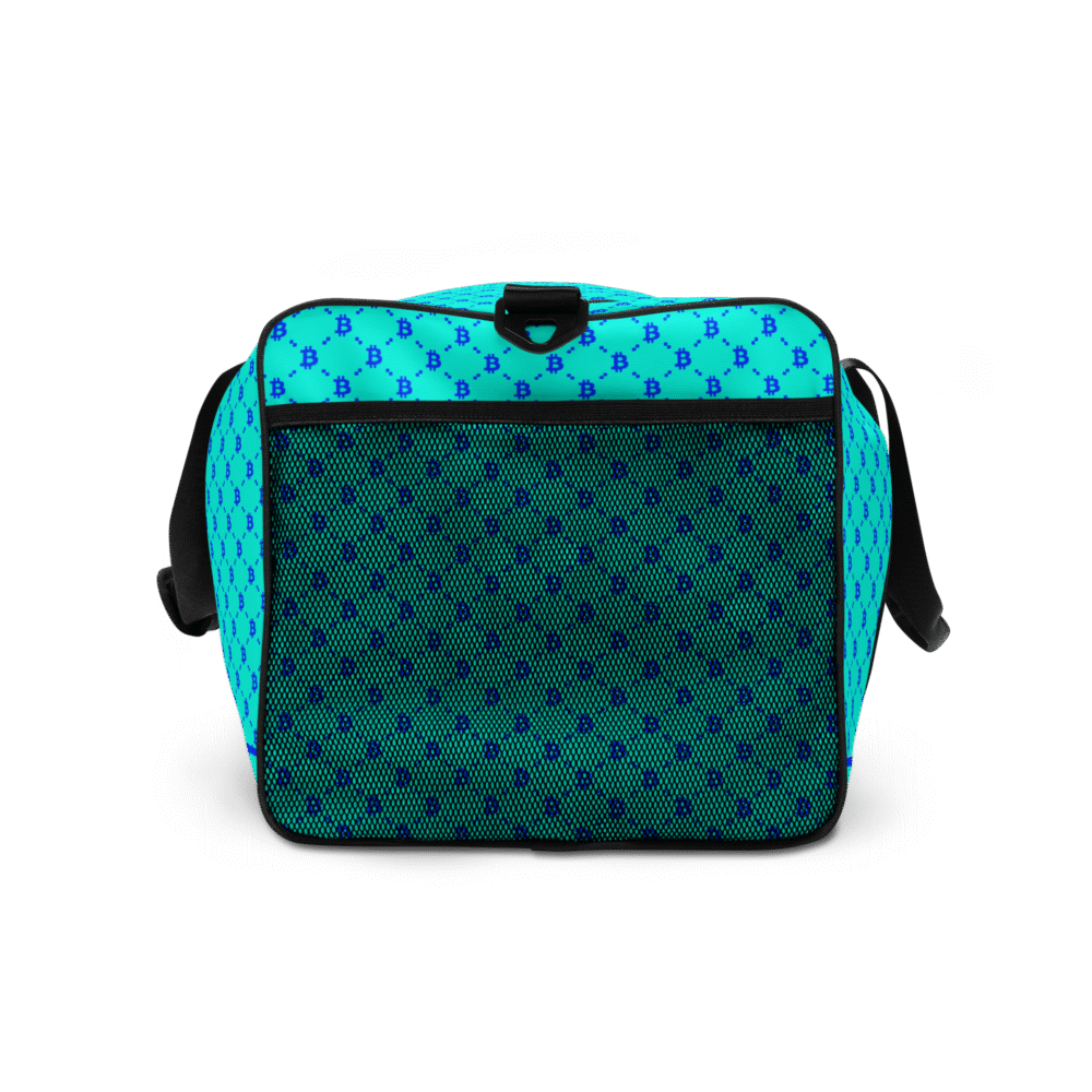 Bitcoin Fashion Cyan Blue Duffle bag