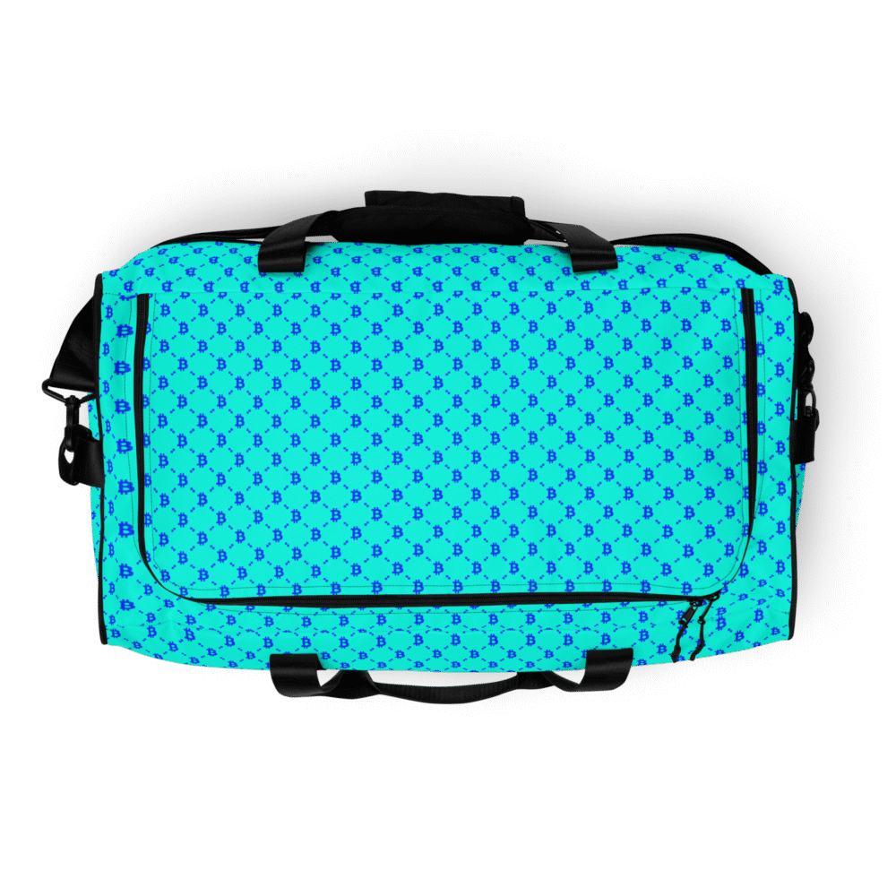 Bitcoin Fashion Cyan Blue Duffle bag