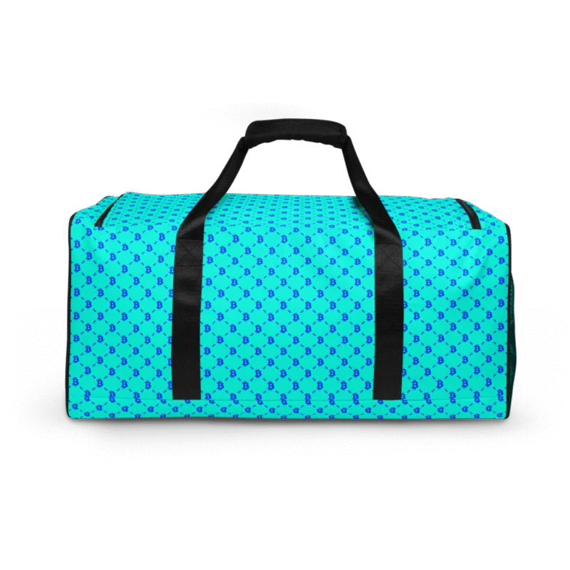 Bitcoin Fashion Cyan Blue Duffle bag