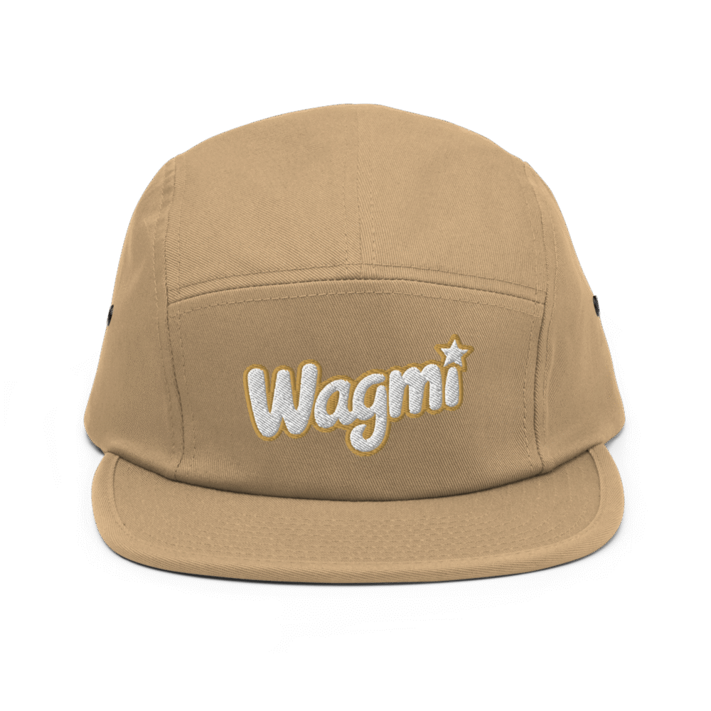 5 panel cap khaki front 6876872898280 - WAGMI Five Panel Cap