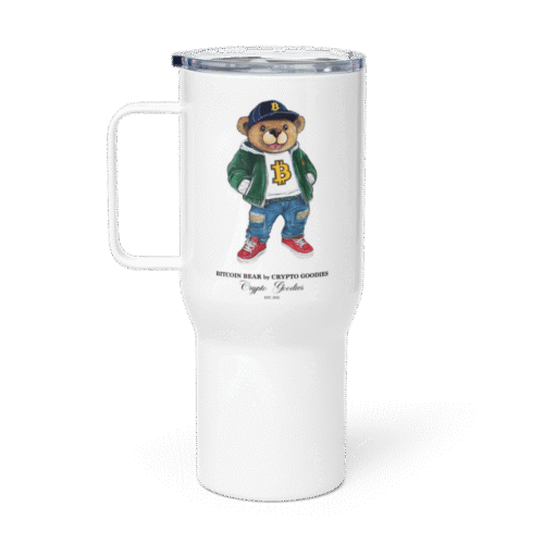 Bitcoin Bear Travel Mug With a Handle